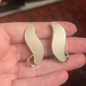 Vintage Silver Tone Thermoset Earrings Claudette